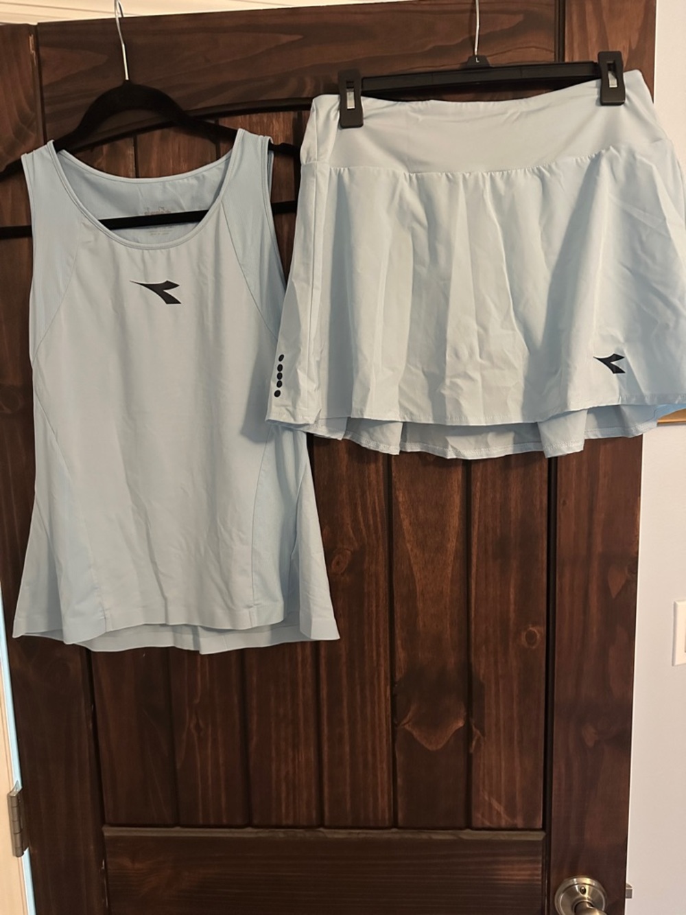 Diadora Pale Blue Tennis Tank with Matching Skirt